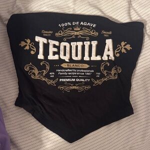 Black Tequila Graphic Bandana Tube Top